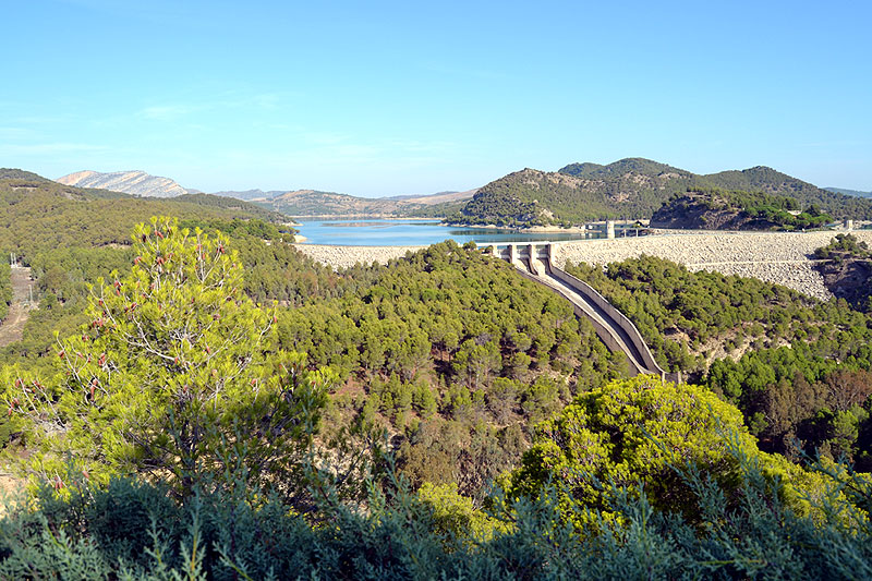 The view from the mirador close to the Guadalhorce reservoir